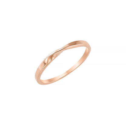 A simple, elegant gold ring with a twisted band design.