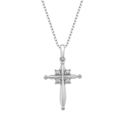 14K Solid Gold Puffy Cross Pendant, Minimalist Layering Necklace, Faith Jewelry