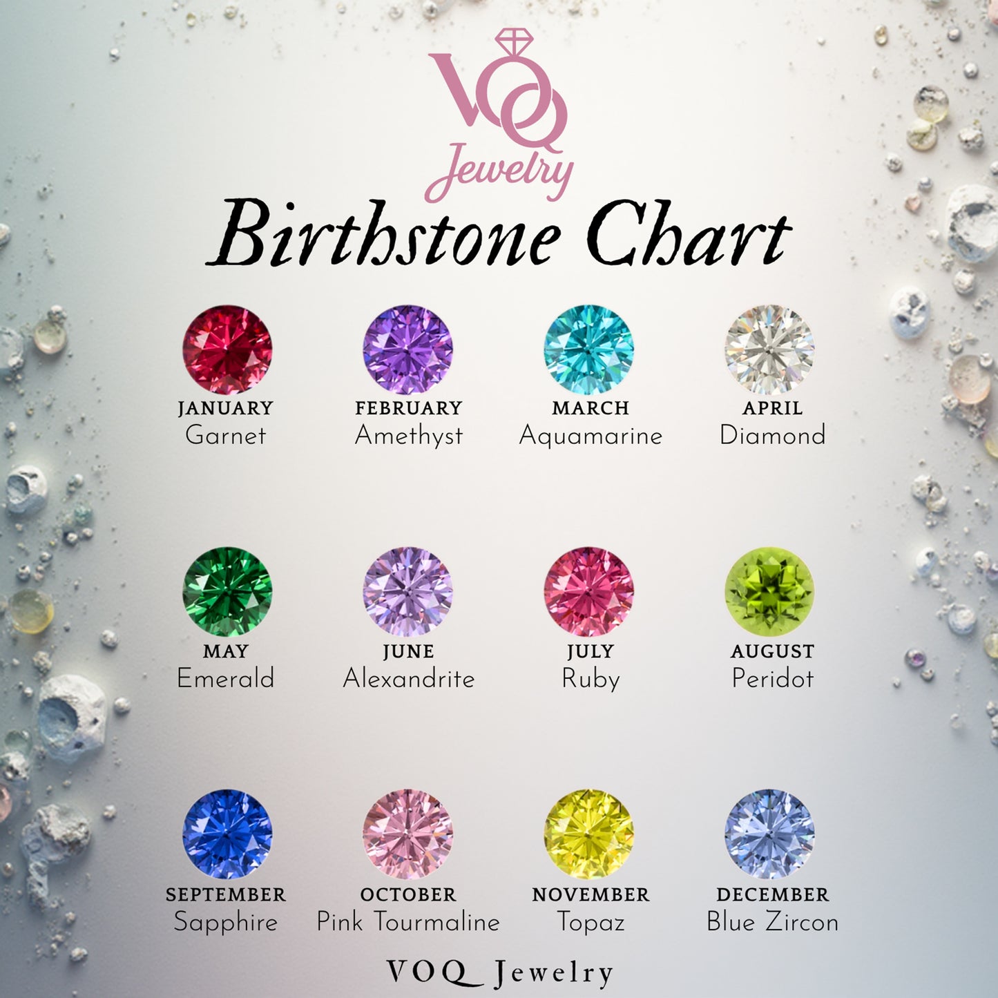 Birthstone Floral Stacking Band