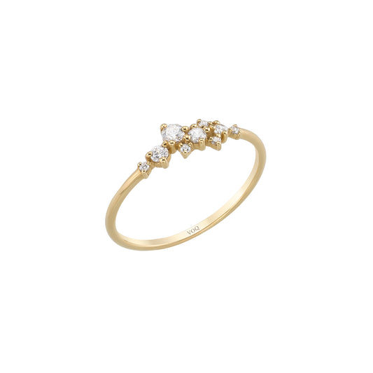 Dainty Cluster Solid Gold Ring
