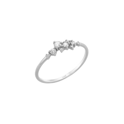 Dainty Cluster Solid Gold Ring