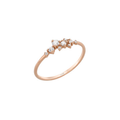Dainty Cluster Solid Gold Ring