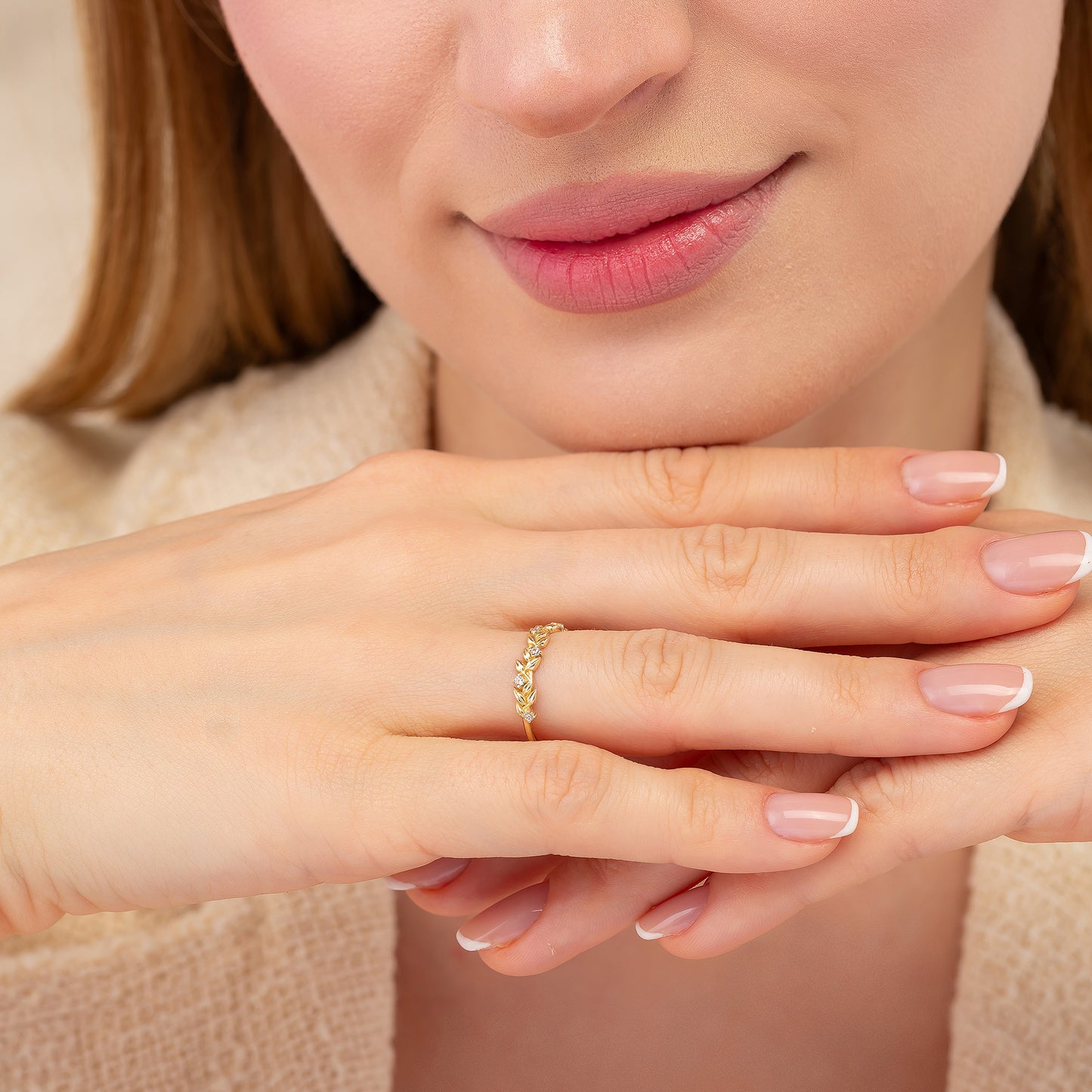 Birthstone Floral Stacking Band