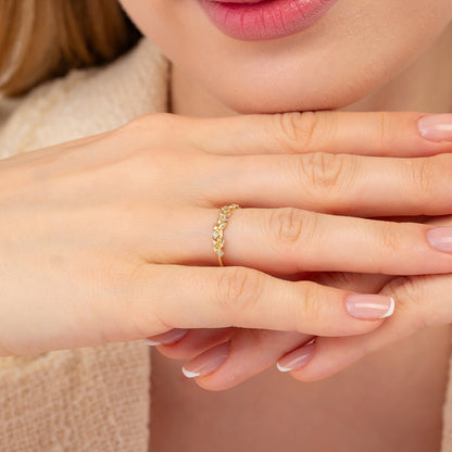 Birthstone Floral Stacking Band