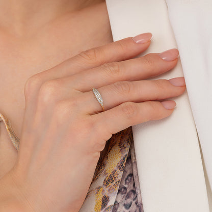 Pave Signet Solid Gold Dome Ring