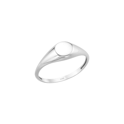 Circle 6mm Signet Engraved Flat Top Disc Band