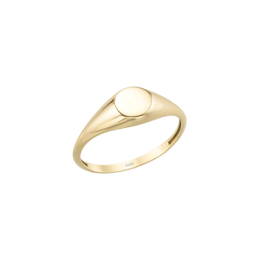 Circle 6mm Signet Engraved Flat Top Disc Band