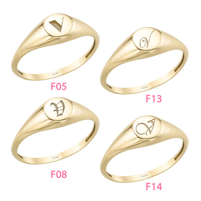 Circle 6mm Signet Engraved Flat Top Disc Band