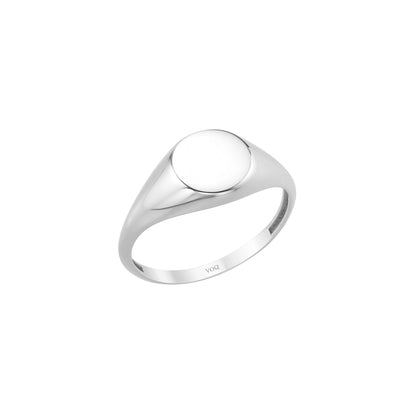 Circle 8mm Signet Engraved Flat Top Disc Band