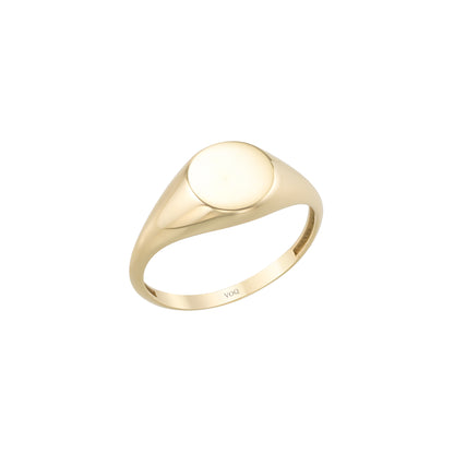 Circle 8mm Signet Engraved Flat Top Disc Band