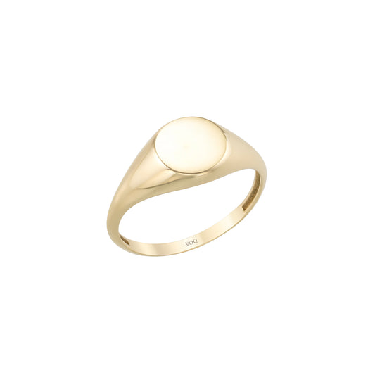 Circle 8mm Signet Engraved Flat Top Disc Band