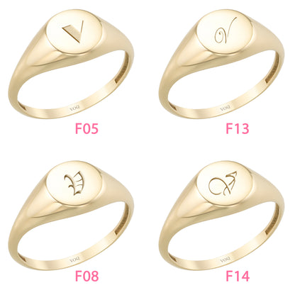 Circle 8mm Signet Engraved Flat Top Disc Band