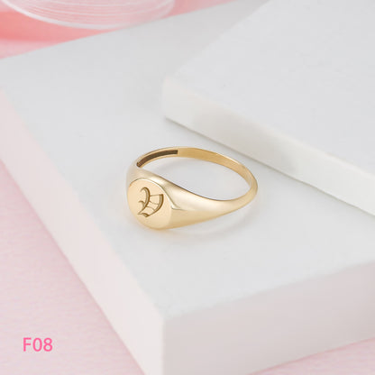 Circle 8mm Signet Engraved Flat Top Disc Band