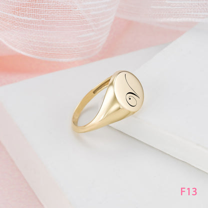 Circle 11mm Signet Engraved Flat Top Disc Band