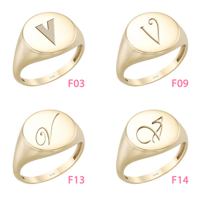 Circle 13mm Signet Engraved Flat Top Disc Band