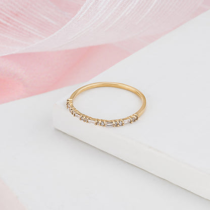 Baguette Half Eternity Birthstone Wedding Band