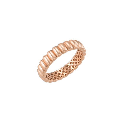 Chunky Fluted Cigar Solid Gold Band