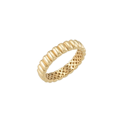 Chunky Fluted Cigar Solid Gold Band