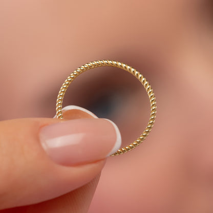 Twisted Rope Dainty Minimalist Stacking Band