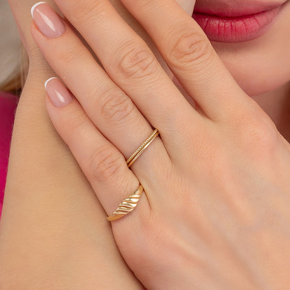 Twisted Rope Dainty Minimalist Stacking Band