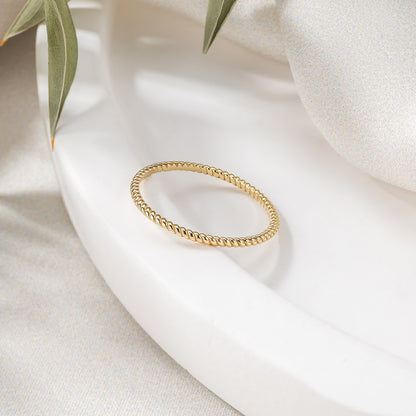 Twisted Rope Dainty Minimalist Stacking Band