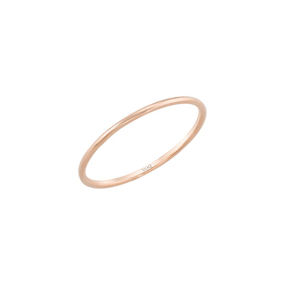 Thin 1mm 14k Solid Gold Wedding Band