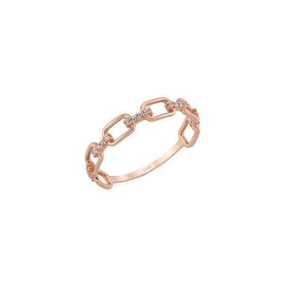 Chain Link Solid Gold Band Ring