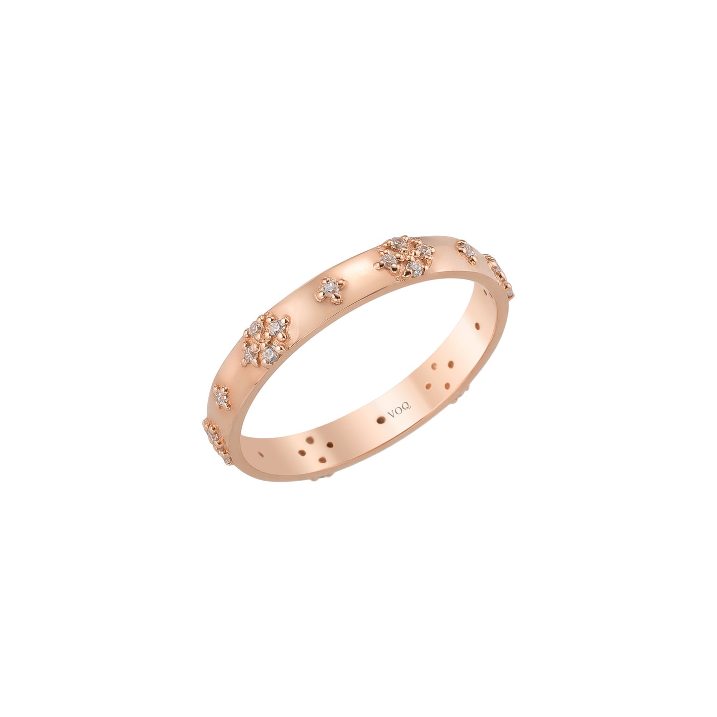 Scattered Diamond Cluster Wedding Band