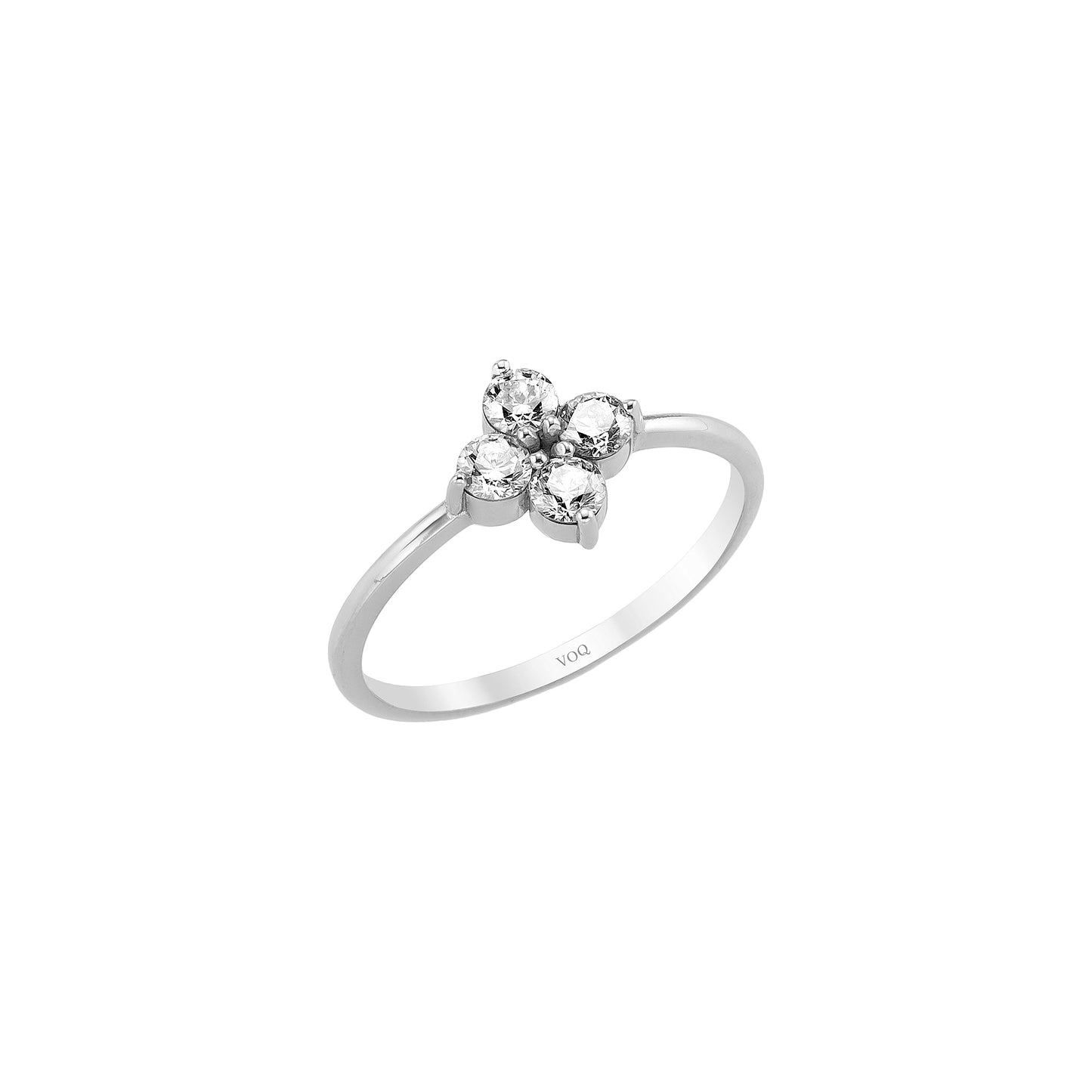 Clover Shaped Solid Gold Ring