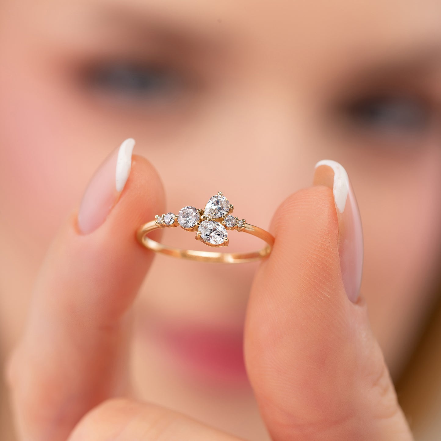 Constellation Butterfly Solid Gold Ring