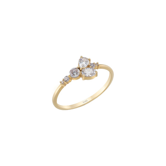 Constellation Butterfly Solid Gold Ring
