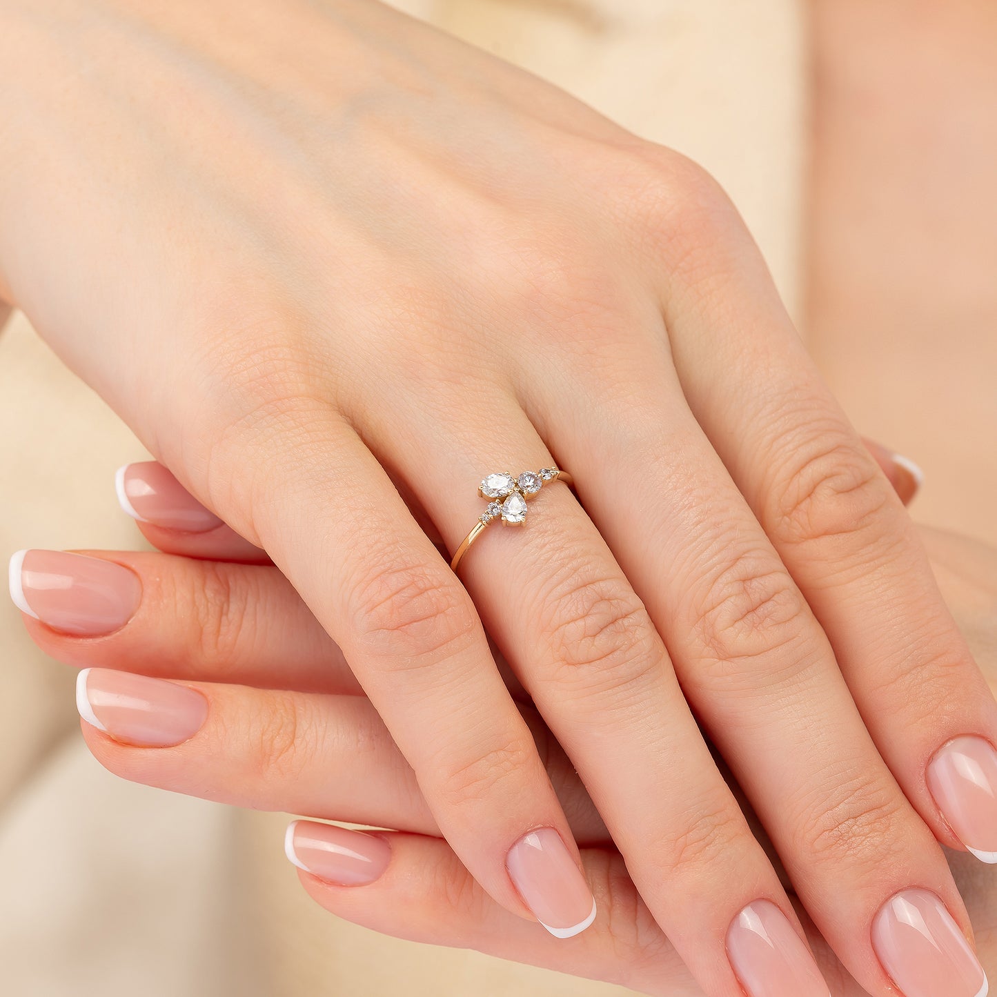 Constellation Butterfly Solid Gold Ring