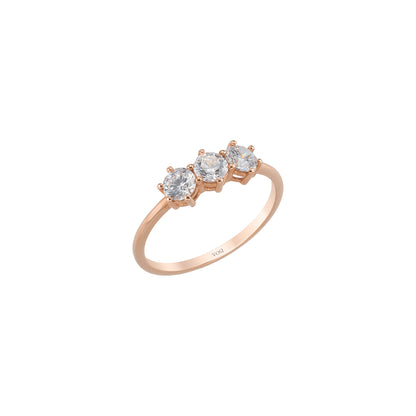 Dainty Trio Prong Solid Gold Ring