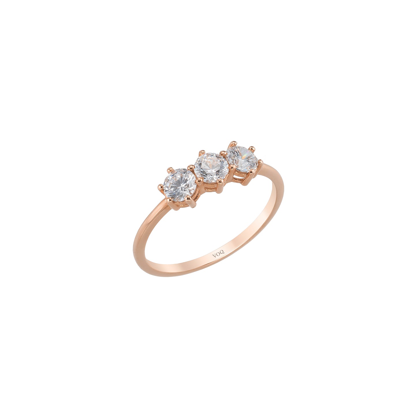 Dainty Trio Prong Solid Gold Ring