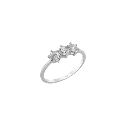 Dainty Trio Prong Solid Gold Ring