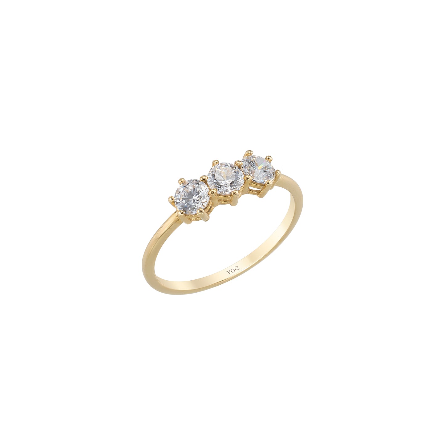 Dainty Trio Prong Solid Gold Ring