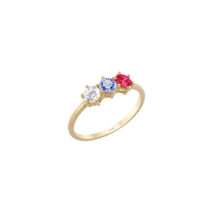 Dainty Trio Prong Solid Gold Ring