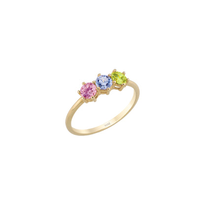 Dainty Trio Prong Solid Gold Ring