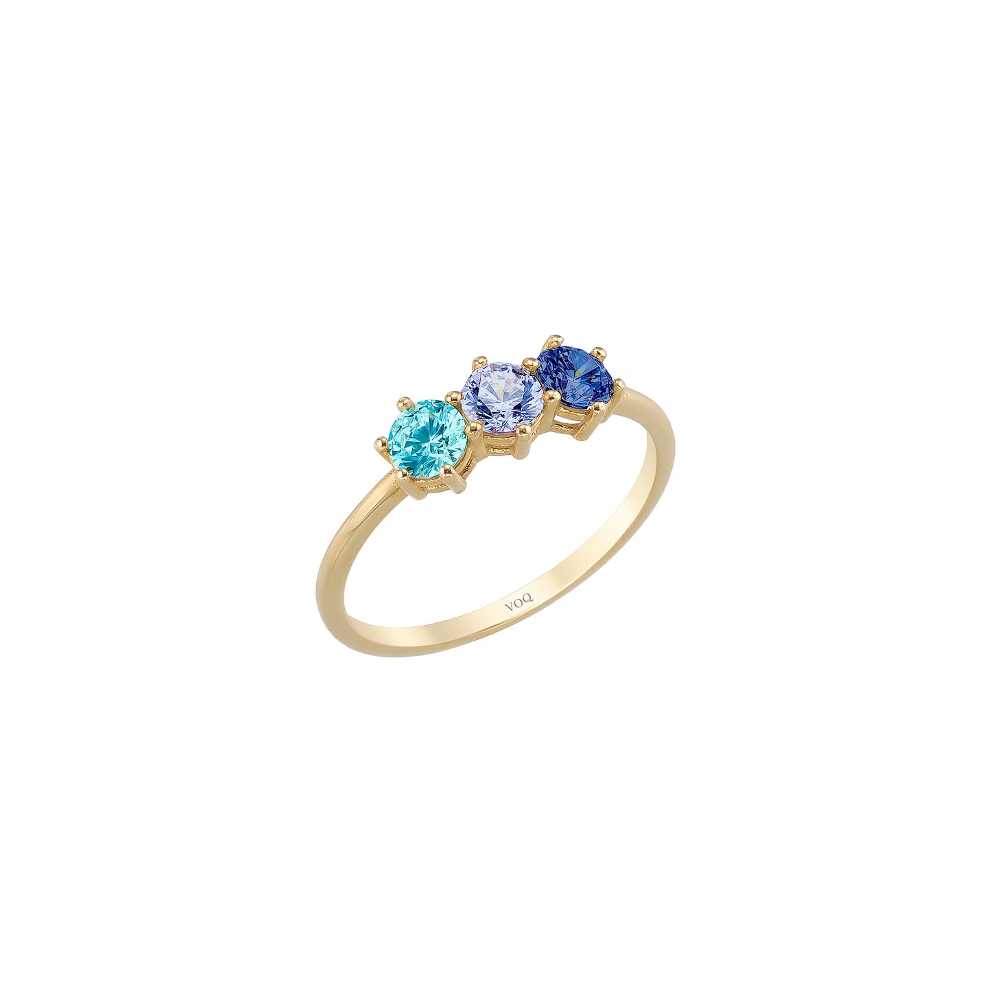 Dainty Trio Prong Solid Gold Ring