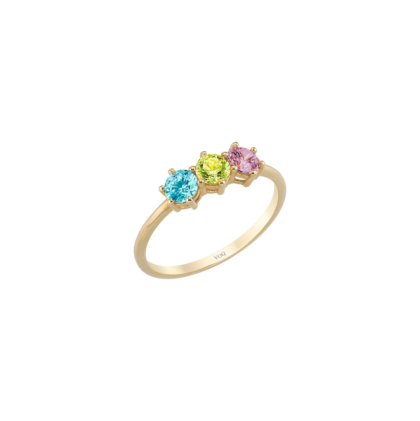 Dainty Trio Prong Solid Gold Ring