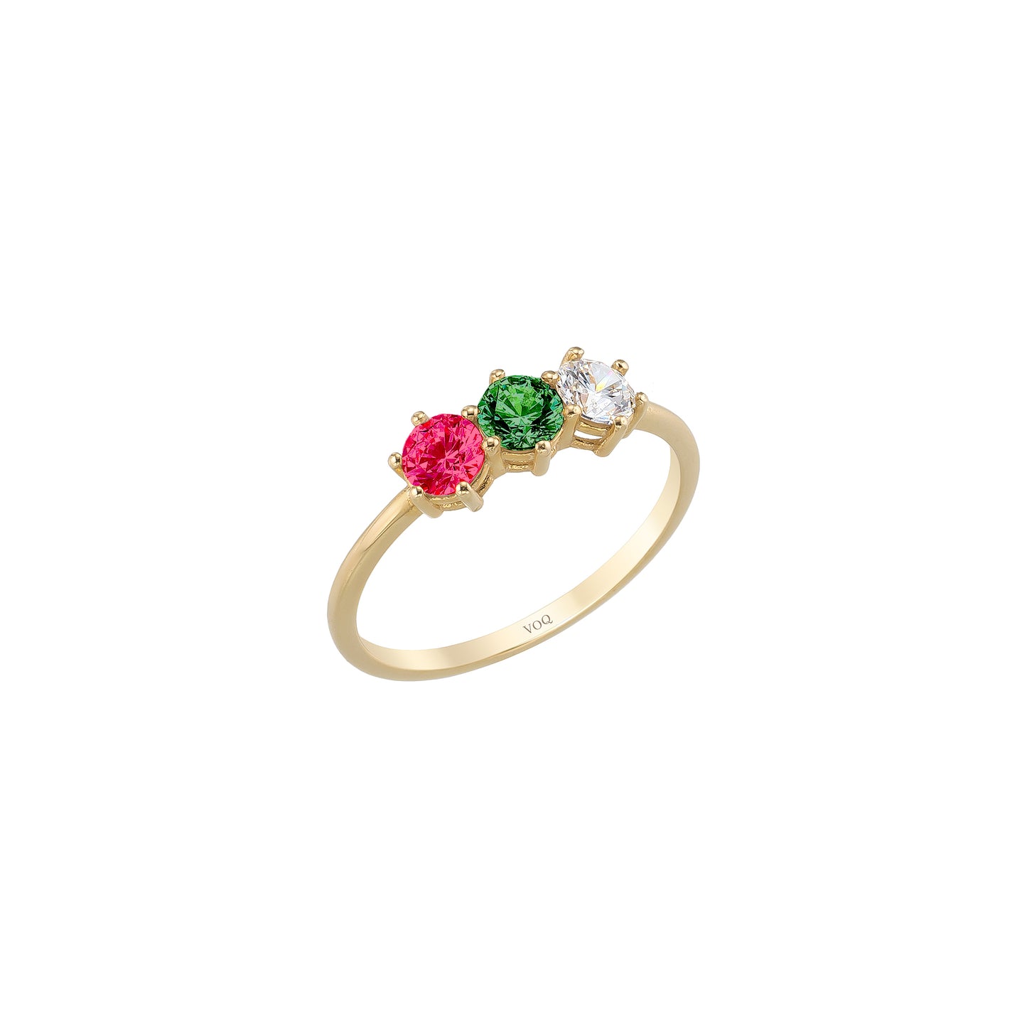 Dainty Trio Prong Solid Gold Ring