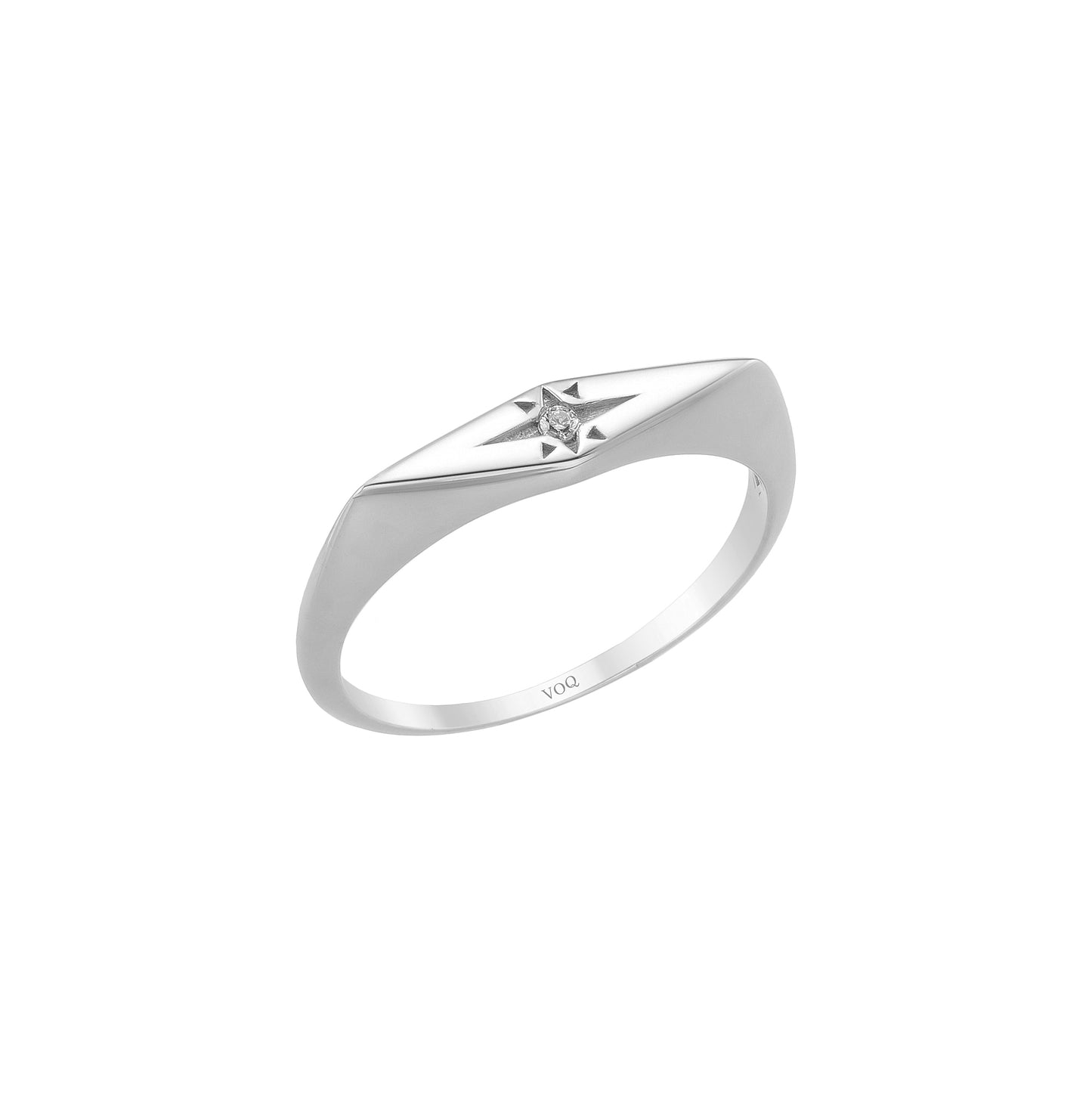Rhombus North Star Signet Ring