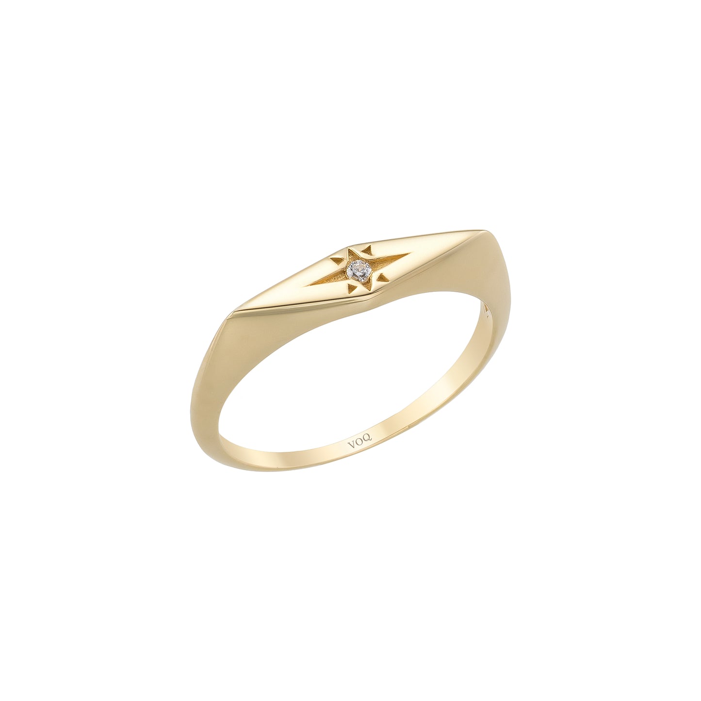 Rhombus North Star Signet Ring