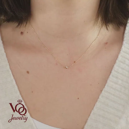 14K Solid Gold Necklace – Dainty Evil Eye Pendant | Minimalist Protection Charm Jewelry
