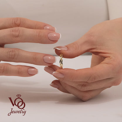 Celtic Knot Braided Solid Gold Ring